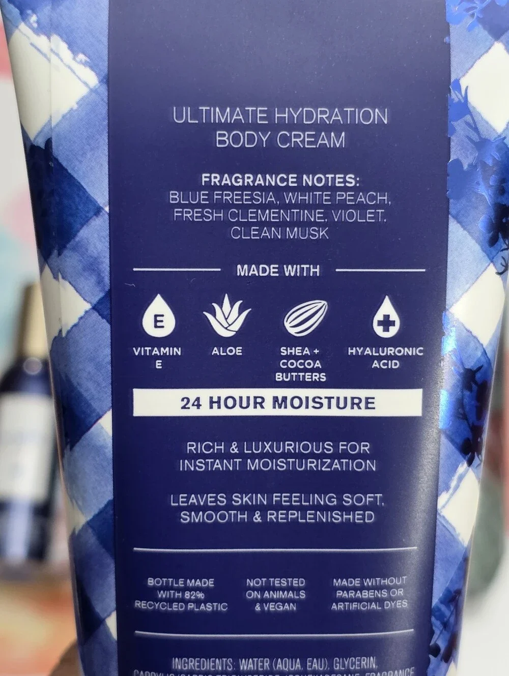 Bath & Body Works Gingham Blue Trio Body Wash Mist & Cream 3 Piece Set NEW